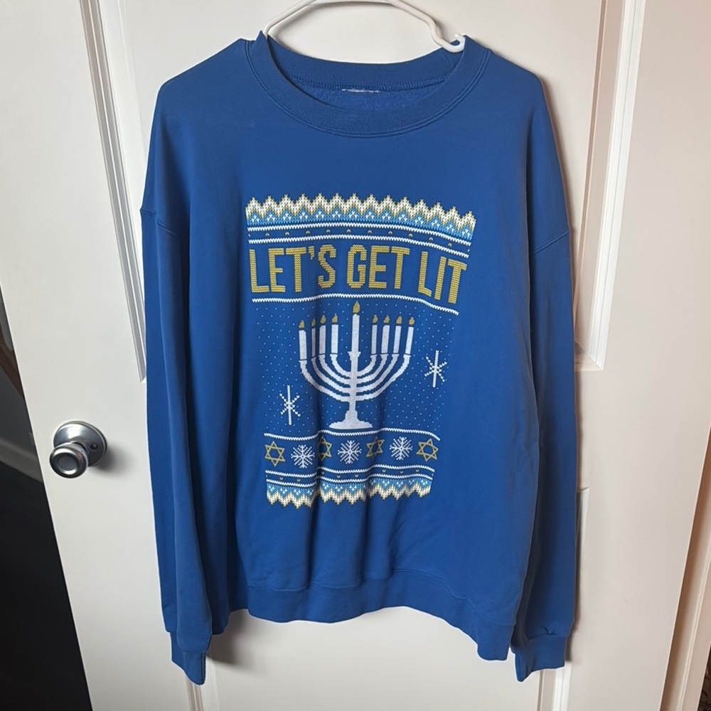 Blue Barstool “Let’s Get Lit” Chanukah Sweater